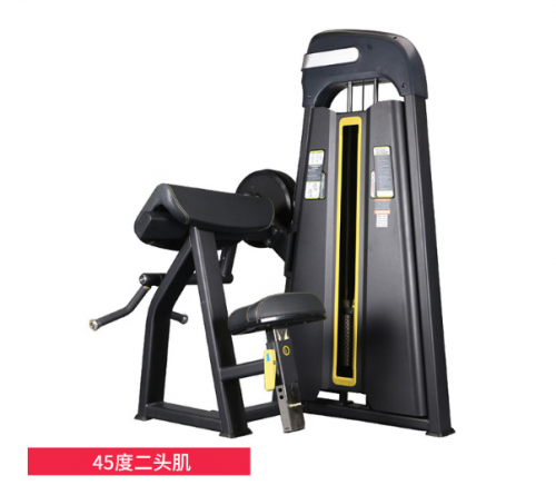 X-RIVALFITNESS 健身房商用力量器械 45度二头肌训练器