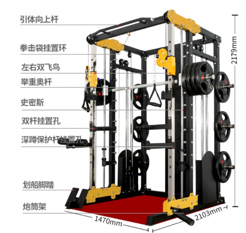 军霞（JUNXIA）史密斯机龙门架综合训练器械(标准款）