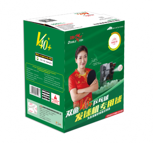 双鱼乒乓球V40+一星球有缝训练球100个装 发球机专用球