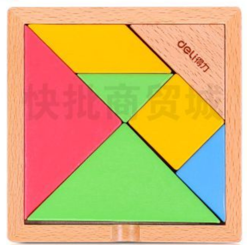 七巧板经典几何图形状认知拼图早教玩具幼儿园小学生比赛教具文具 (混) 74304 s