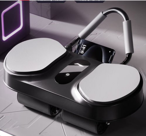 李宁（LI-NING）四轮健腹轮智能计数自动回弹专业腹肌训练器练腹减肚健身器材家用