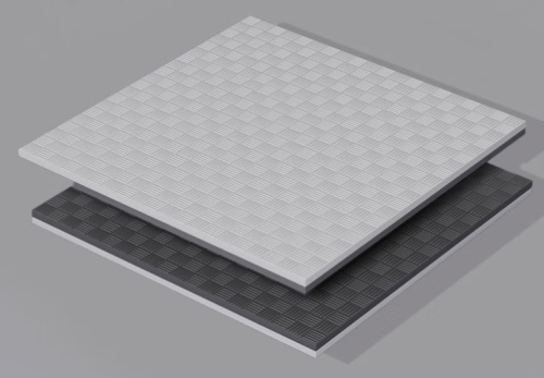 健身房地垫隔音减震家用高密度运动地板防震拼接楼层地胶橡胶地毯 高密度1*1米 厚2cm 黑灰双面