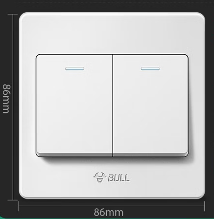 公牛（BULL）开关面板二开单控开关86型墙壁墙面多孔多功能多用暗装G07K211Y